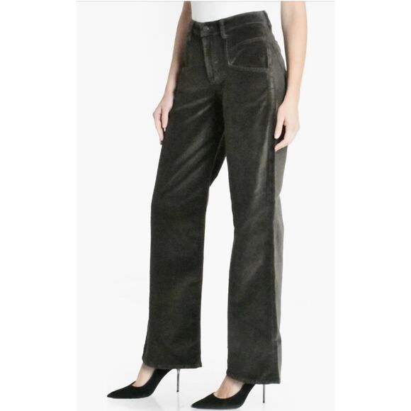 Fidelity Pants - Fidelity wide leg Deep Sage Velour Velvet mid bootcut jeans 30 Anthropologie$228